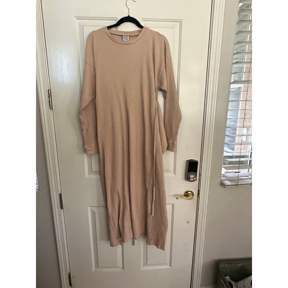 Baserange Women's Gravel Beige Shaw Kaftan Maxi Dress Size Medium Lagenlook — image 5 of 8